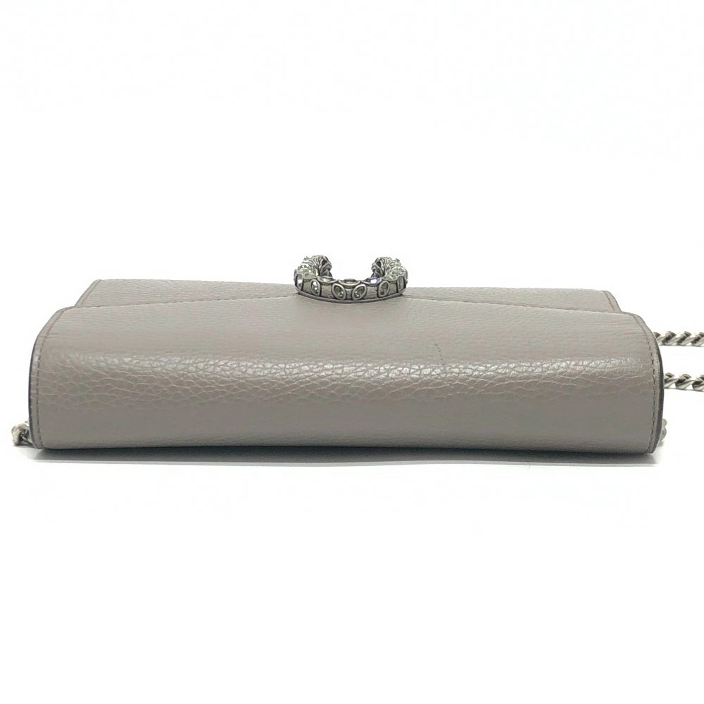 GUCCI Dionysus Bag Chain Wallet Crossbody Shoulder Leather Gray - Picture 6 of 15